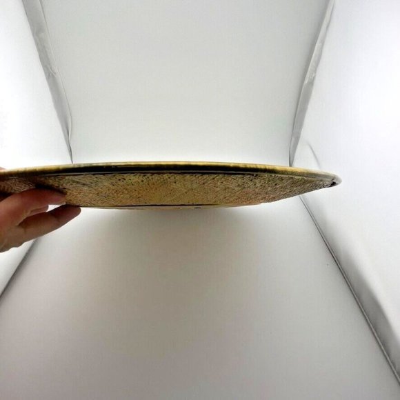 Vintage Brass Tone Roses‎ & Beige Enamel Wall Hangng Made in England 12" - Picture 7 of 7